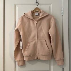 NEW Aritzia Sweatfleece perfect fit zip up hoodie - soft seashell pink XS